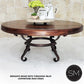 Mexports by Susana Molina 48" Solid Mesquite Wood Top Red Coral Inlay Round Coffee Table