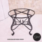 Mexports by Susana Molina 48" x 30" Natural Hammer Copper Top and 4-Leg Iron Base Round Dining Table