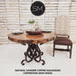 Mexports by Susana Molina 54" Natural Hammer Copper With Nailheads on Edge Round Dining Table