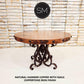 Mexports by Susana Molina 54" Natural Hammer Copper With Nailheads on Edge Round Dining Table