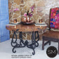 Mexports by Susana Molina 54" Natural Hammered Copper Round Dining Table With Scroll Legs