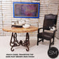 Mexports by Susana Molina 54" Peach Chisel Edge Travertine Stone Top Modern Dining Table