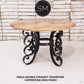Mexports by Susana Molina 54" Peach Travertine Bullnose Edge Round Modern Outdoor Dining Table