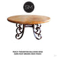 Mexports by Susana Molina 54" Peach Travertine Bullnose Edge Round Modern Outdoor Dining Table