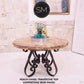 Mexports by Susana Molina 54" Peach Travertine Chisel Edge Round Vintage Outdoor Dining Table