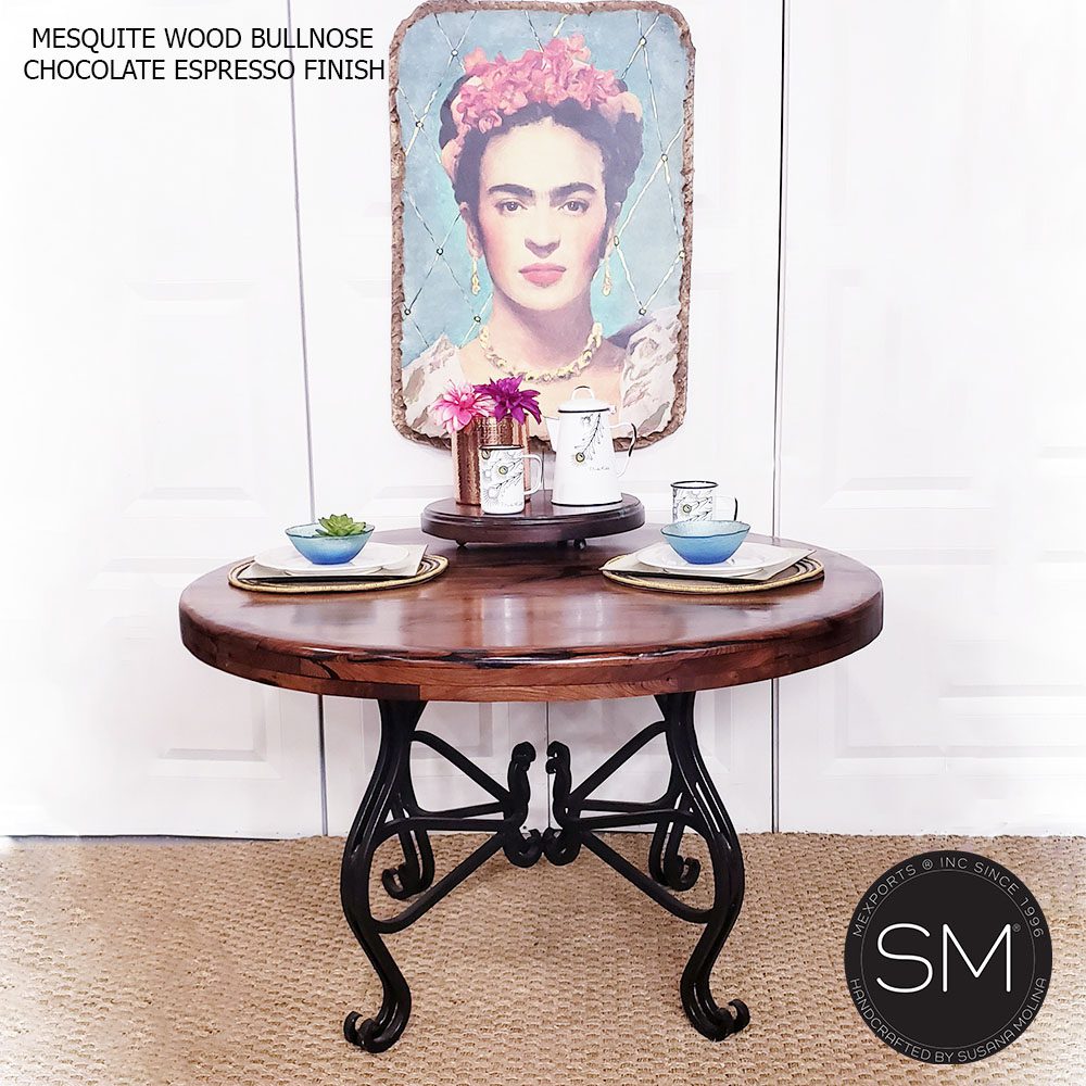 Mexports by Susana Molina 54" RD Mesquite Wood Top No Inlay Voguish Round Dining Table