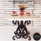 Mexports by Susana Molina 60" Cream Travertine Bullnose Edge Round Dining Table With Wrought Iron Base