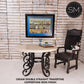 Mexports by Susana Molina 60" Cream Travertine Bullnose Edge Round Modern Outdoor Dining Table