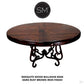 Mexports by Susana Molina 60" Mesquite Wood Top Bullnose Edge Turquoise Inlay With Nailheads on Edge Round Dining Table