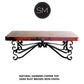 Mexports by Susana Molina 60" Natural Hammer Copper Top With Nailheads on Edge Elegant Rectangular Coffee Table