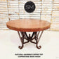 Mexports by Susana Molina 60" Natural Hammered Copper Luxury Round Dining Table With Flat Wrought Iron Base