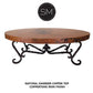 Mexports by Susana Molina 60" Natural Hammered Copper With Nailheads on Edge Oval Coffee Table With Iron Legs