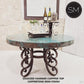 Mexports by Susana Molina 60" Oxidized Hammered Copper Round Dining Table With Hand-Forged Base