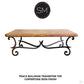 Mexports by Susana Molina 60" Peach Travertine Stone Bullnose Edge Elegant Rectangular Coffee Table