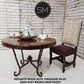 Mexports by Susana Molina 60" RD Rustic Mesquite Wood Top No Inlay Round Dining Table