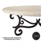 Mexports by Susana Molina 60" W x 32" L Cream Travertine Bullnose Edge Antique Design Oval Coffee Table