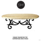Mexports by Susana Molina 60" W x 32" L Cream Travertine Chisel Edge Antique Design Oval Coffee Table