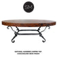 Mexports by Susana Molina 60" W x 32" L Oxidized Hammer Copper Top Oval Coffee Table