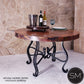 Mexports by Susana Molina 60" x 30" Natural Hammer Copper Top and 4-Leg Iron Base Round Dining Table