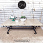 Mexports by Susana Molina 60" x 32" Cream Travertine Top Bullnose Edge Rectangular Coffee Table