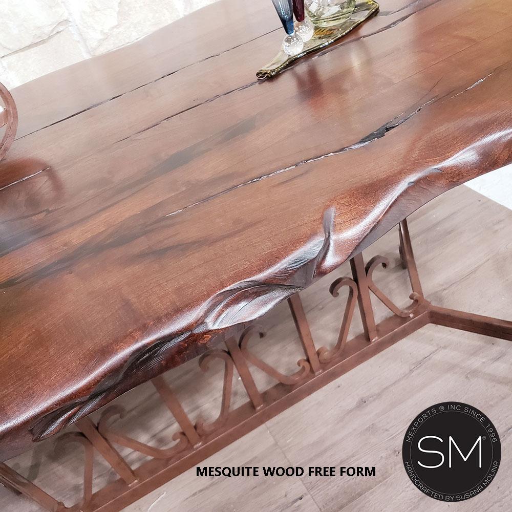 Mexports by Susana Molina 60" x 32" Mesquite Wood Top Kitchen Island Table