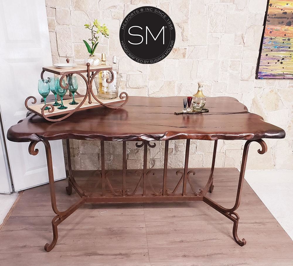 Mexports by Susana Molina 60" x 32" Mesquite Wood Top Kitchen Island Table