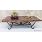 Mexports by Susana Molina 72" Mesquite Wood Top Live Edge Gold Citrine Inlay Elegant Rectangular Coffee Table
