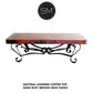 Mexports by Susana Molina 72" Natural Hammer Copper Top With Nailheads on Edge Rectangular Coffee Table