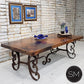 Mexports by Susana Molina 72" Natural Hammered Copper Top Spanish Look Rectangular Dining Table With Iron Legs