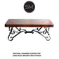 Mexports by Susana Molina 72" Natural Hammered Copper Top With Nailheads on Edge Rectangular Cocktail Coffee Table