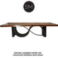 Mexports by Susana Molina 72" Natural Hammered Copper With Nailheads Rectangular Dining Table