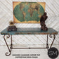 Mexports by Susana Molina 72" Oxidized Hammered Copper Rectangular Console Table With Vintage Iron Base