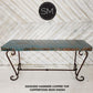 Mexports by Susana Molina 72" Oxidized Hammered Copper Rectangular Console Table With Vintage Iron Base