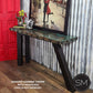Mexports by Susana Molina 72" Oxidized Hammered Copper With Nailheads on Edge Rectangular Console Table
