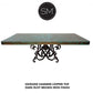 Mexports by Susana Molina 72" x 42" Oxidized Hammer Copper With Nailheads Single Pedestal Rectangular Dining Table