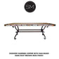 Mexports by Susana Molina 72" x 42" Oxidized Hammered Copper With Nailheads Classic Rectangular Dining Table