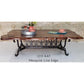 Mexports by Susana Molina 84" Mesquite Top Live Edge Hammer Copper Inlay Rectangular Modern Dining Table