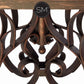 Mexports by Susana Molina 84" x 42" Natural Hammer Copper Single Pedestal Rectangular Dining Table