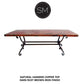 Mexports by Susana Molina 96" x 48" Oxidized Hammered Copper Classic Rectangular Dining Table
