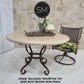 Mexports by Susana Molina Hacienda 54" Cream Bullnose Edge Travertine Round Outdoor Dining Table