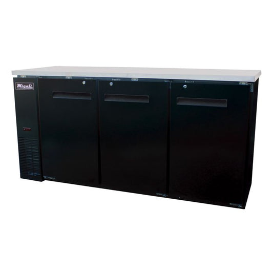 Migali C-BB72-HC Double Door 72″ Solid Door Back Bar Refrigerator With Side Mount Compressor