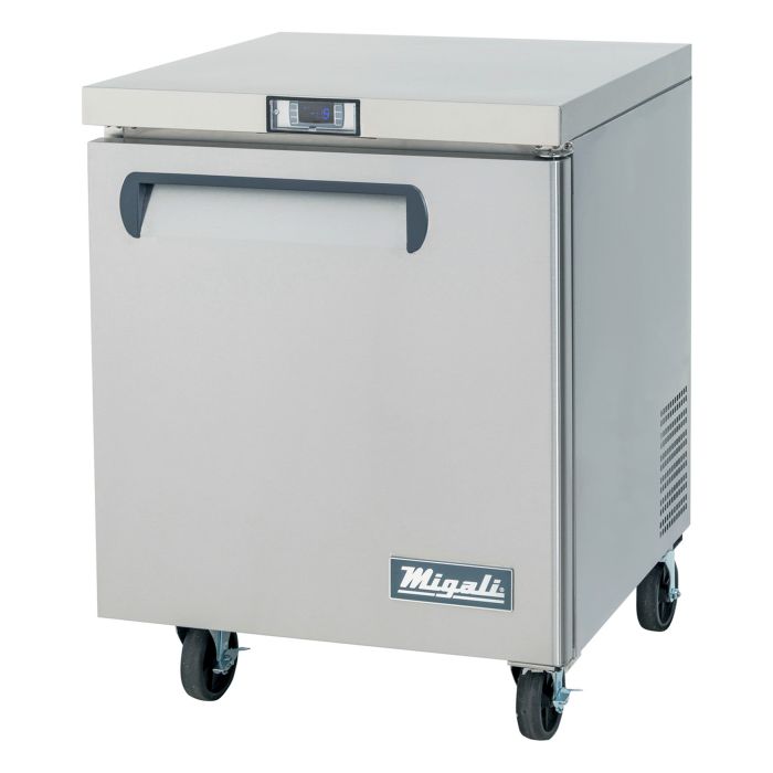 Migali C-U27F-HC Single Door 27" Under-counter & Work Top Freezer With Rear Mount Compressor