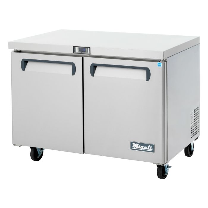 Migali C-U48F-HC Double Door 48" Under-counter & Work Top Freezer With Rear Mount Compressor