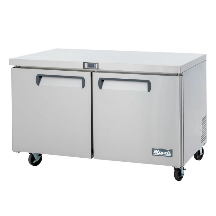 Migali C-U60R-HC Doule Door 60" Under-counter & Work Top Refrigerator With Rear Mount Compressor