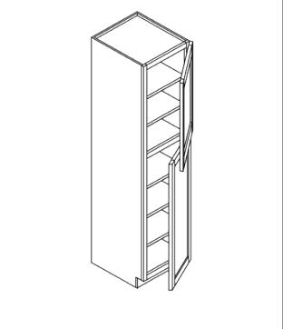 NKBC 18"W x 96"H x 27"D Dark Chocolate Tall Pantry Cabinet With Shelves