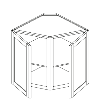 NKBC 24"W x 34.5"H x 24"D French Vanilla Base End Corner Cabinet