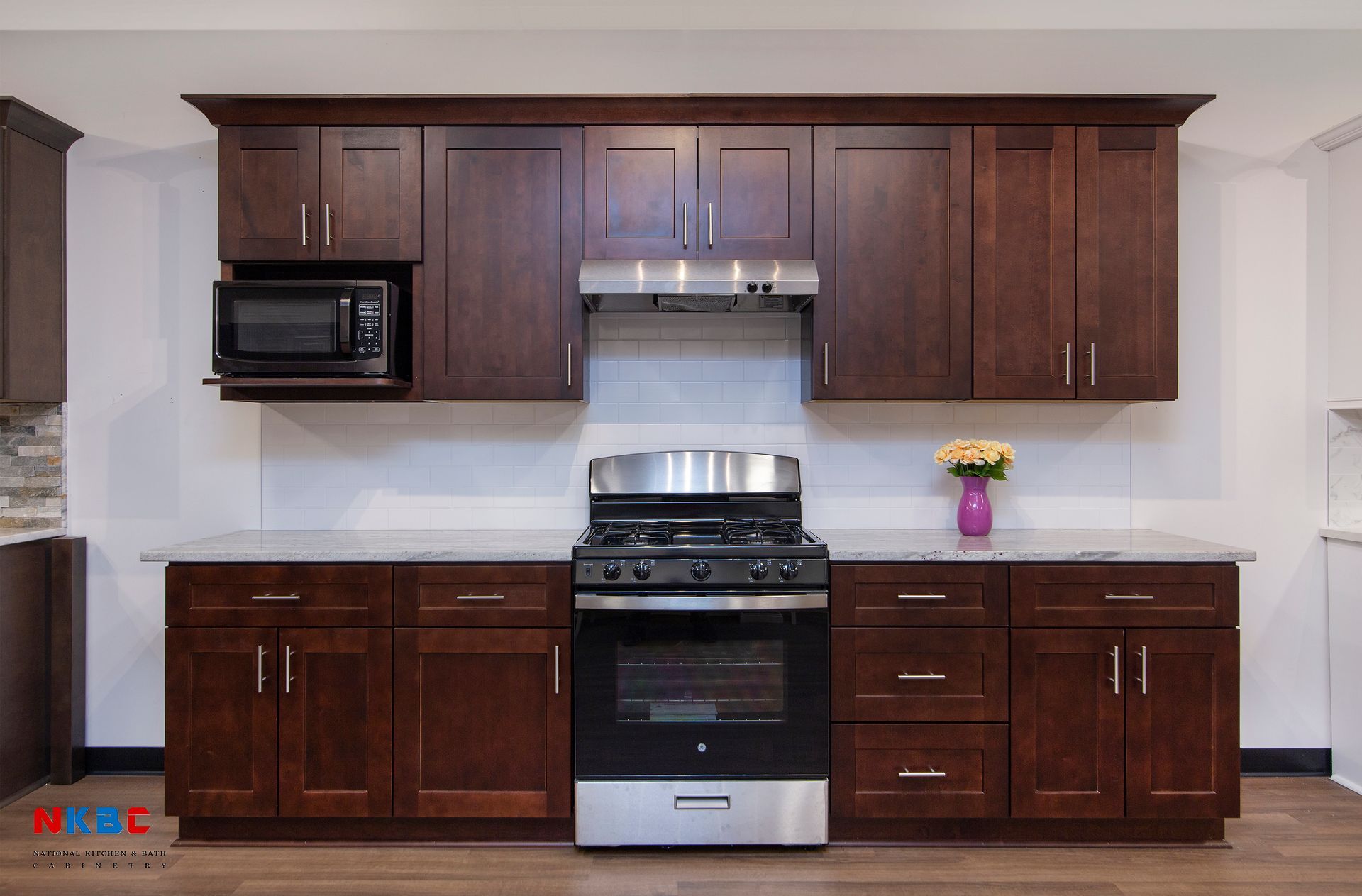 NKBC 24"W x 42"H x 12"D Chestnut Brown Wall Cabinet