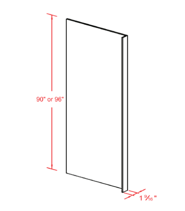 NKBC 27"W x 90"H x 1"D Shaker White Refrigerator Panel
