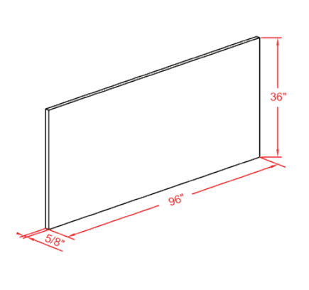 NKBC 36"W x 96"H x 1"D Shaker White Part-Cabinet Bottom Panel