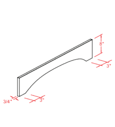 NKBC 48"W x 8"H x 1"D Classic White Arch Valance